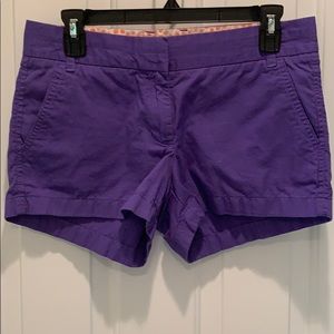 J.Crew Factory Purple Cotton Chino Mid Rise Shorts